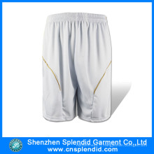 Vente en gros Hommes Sport Haute Qualité Blanc Plain Shorts en sueur en blanc